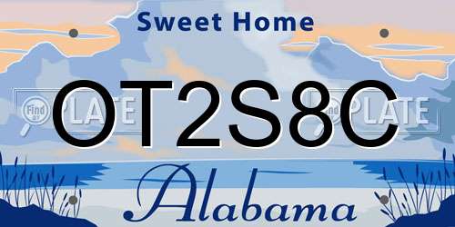 OT2S8C Alabama License Plate