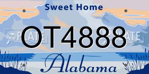 OT4888 Alabama License Plate