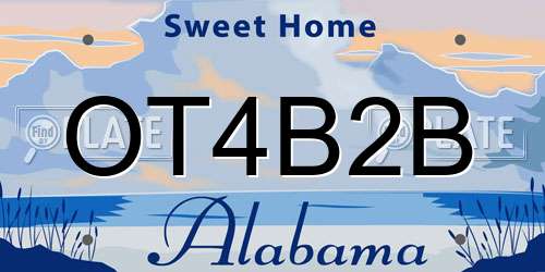OT4B2B Alabama License Plate