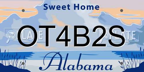 OT4B2S Alabama License Plate