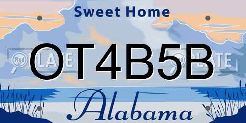 OT4B5B Alabama License Plate