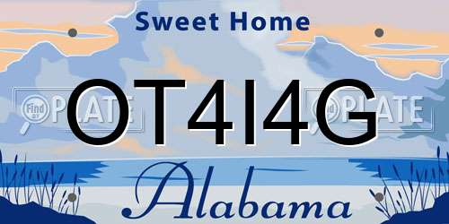 OT4I4G Alabama License Plate