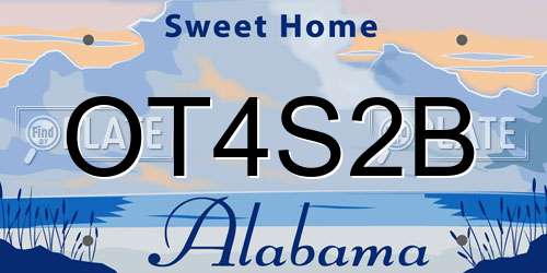 OT4S2B Alabama License Plate