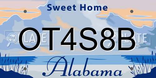 OT4S8B Alabama License Plate