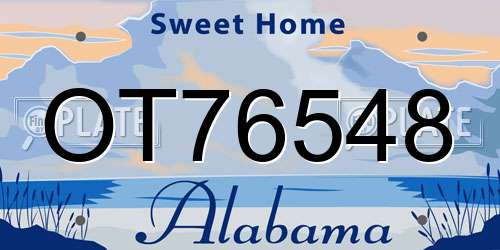 OT76548 Alabama License Plate