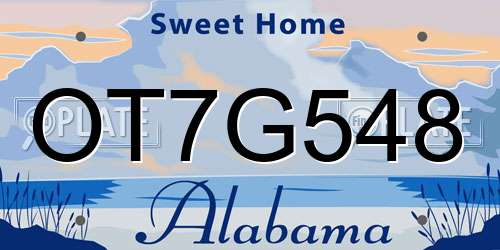 OT7G548 Alabama License Plate