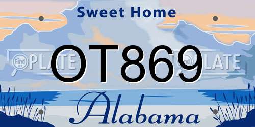 OT869 Alabama License Plate