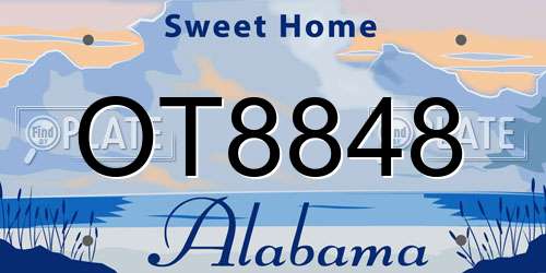 OT8848 Alabama License Plate