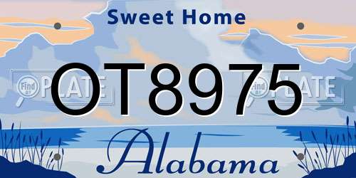 OT8975 Alabama License Plate