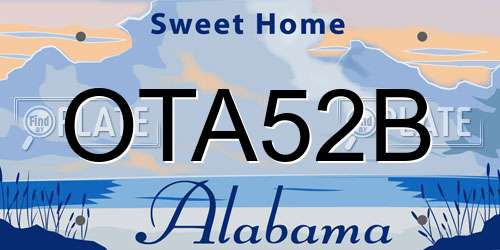 OTA52B Alabama License Plate