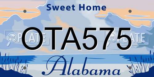 OTA575 Alabama License Plate