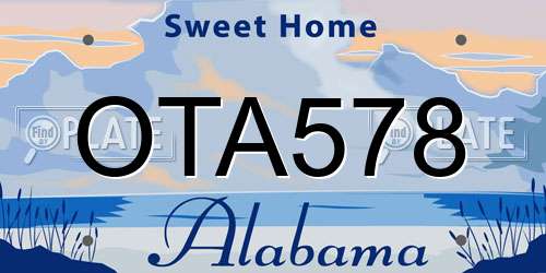 OTA578 Alabama License Plate