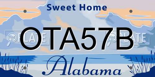 OTA57B Alabama License Plate