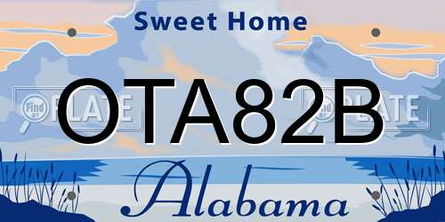 OTA82B Alabama License Plate