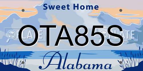 OTA85S Alabama License Plate