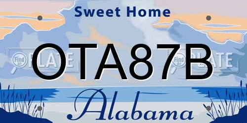 OTA87B Alabama License Plate
