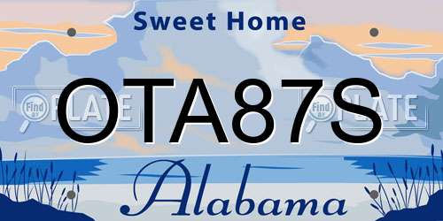 OTA87S Alabama License Plate