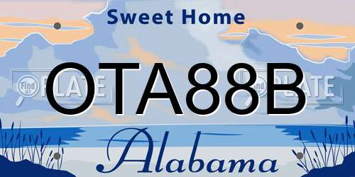 OTA88B Alabama License Plate