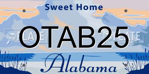 OTAB25 Alabama License Plate