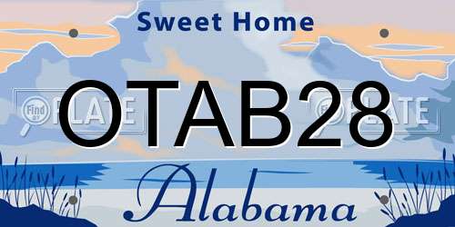 OTAB28 Alabama License Plate