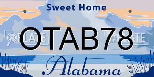OTAB78 Alabama License Plate