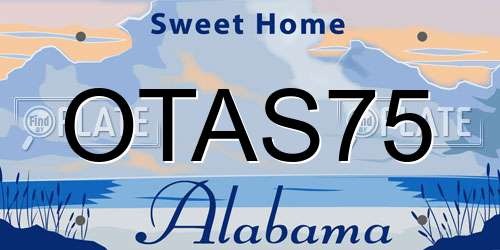 OTAS75 Alabama License Plate