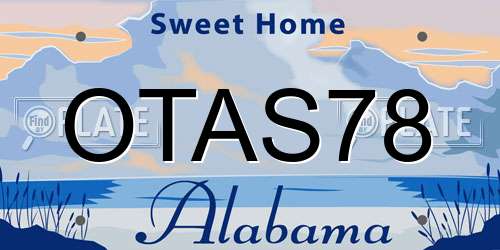 OTAS78 Alabama License Plate
