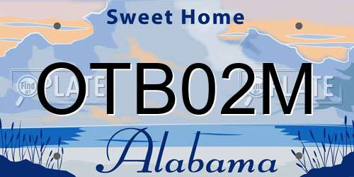 OTB02M Alabama License Plate