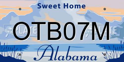 OTB07M Alabama License Plate