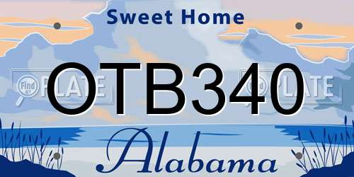 OTB340 Alabama License Plate