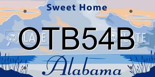 OTB54B Alabama License Plate