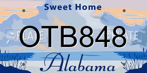 OTB848 Alabama License Plate