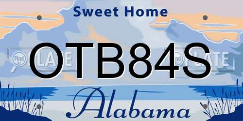 OTB84S Alabama License Plate