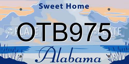 OTB975 Alabama License Plate