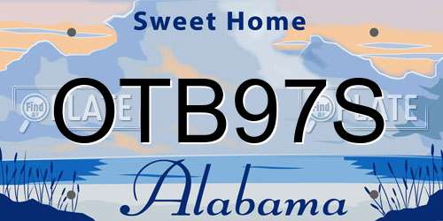 OTB97S Alabama License Plate