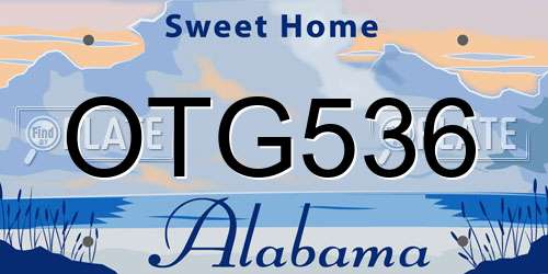 OTG536 Alabama License Plate