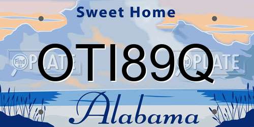 OTI89Q Alabama License Plate