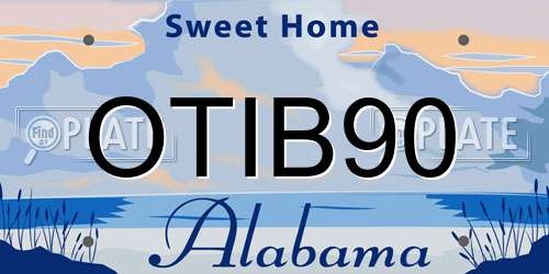 OTIB90 Alabama License Plate