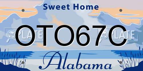 OTO67C Alabama License Plate