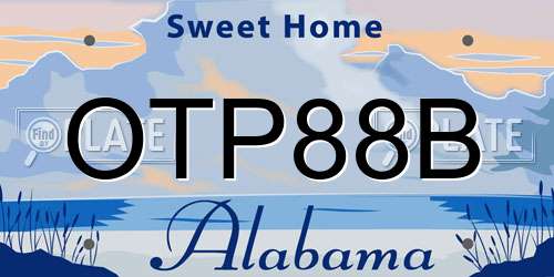 OTP88B Alabama License Plate