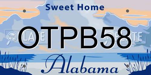OTPB58 Alabama License Plate
