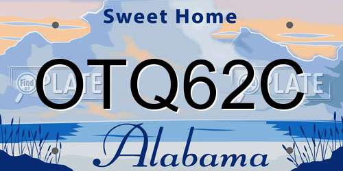 OTQ62C Alabama License Plate
