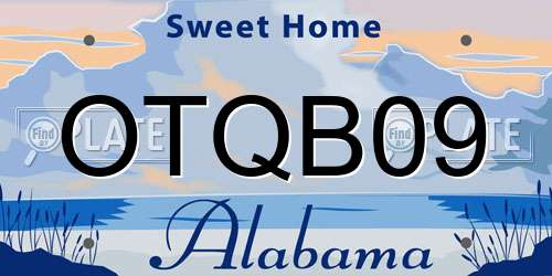 OTQB09 Alabama License Plate