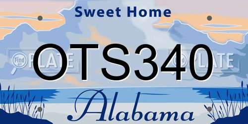 OTS340 Alabama License Plate