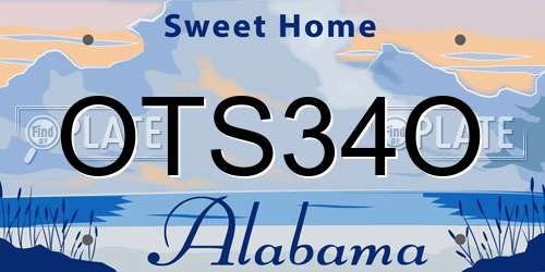 OTS34O Alabama License Plate