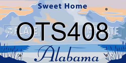 OTS408 Alabama License Plate