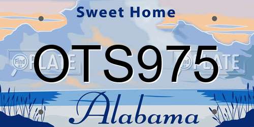OTS975 Alabama License Plate