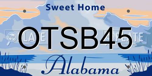 OTSB45 Alabama License Plate
