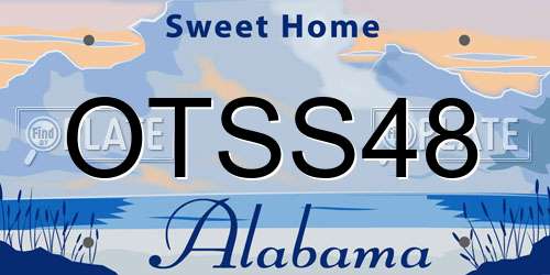 OTSS48 Alabama License Plate