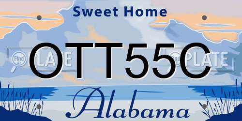 OTT55C Alabama License Plate